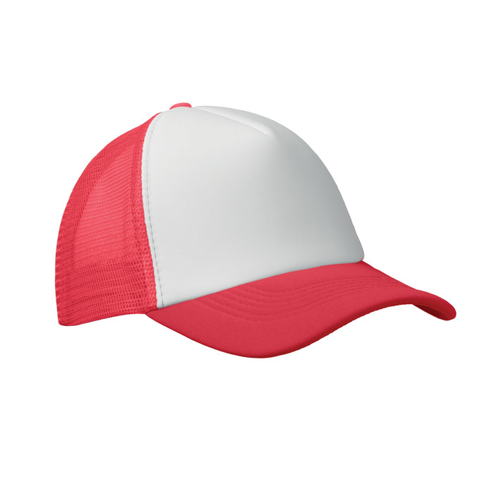 BUBBLE - Trucker cap 5 panels - weiß/rot