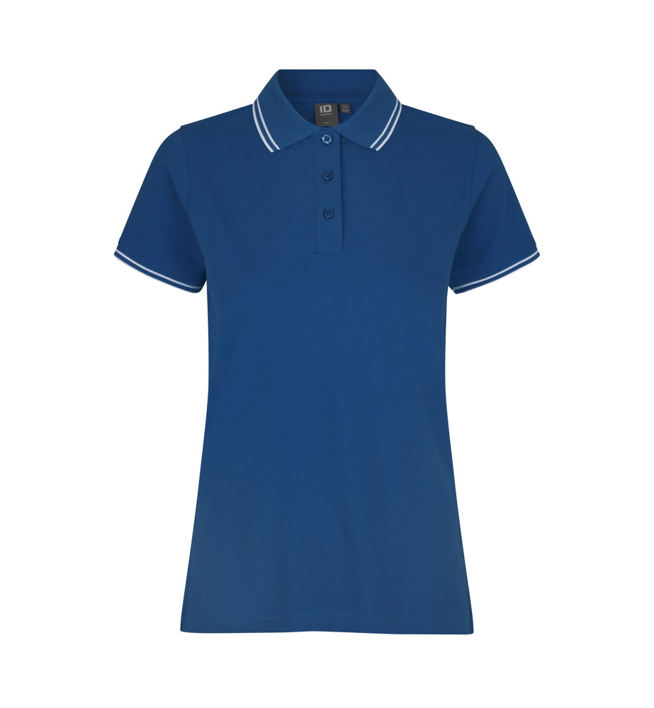 Kontrast Poloshirt | Stretch | Damen - Azur (C-735)