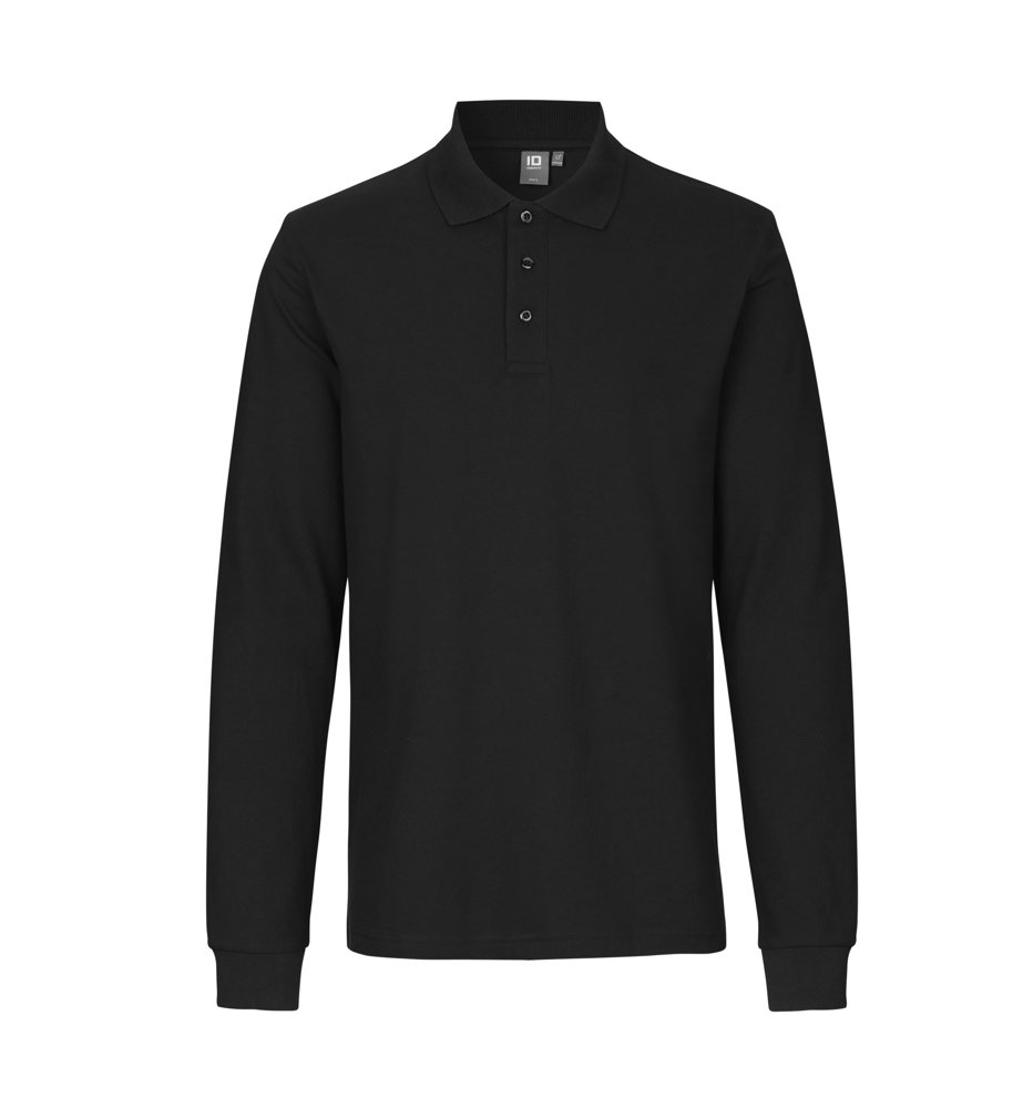 Langarm Poloshirt | Stretch - Schwarz (C-900)