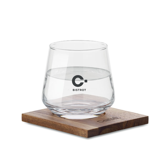 DRINKS - Glas mit Untersetzer