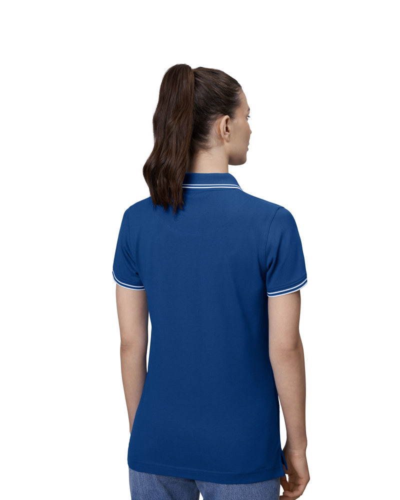 Kontrast Poloshirt | Stretch | Damen