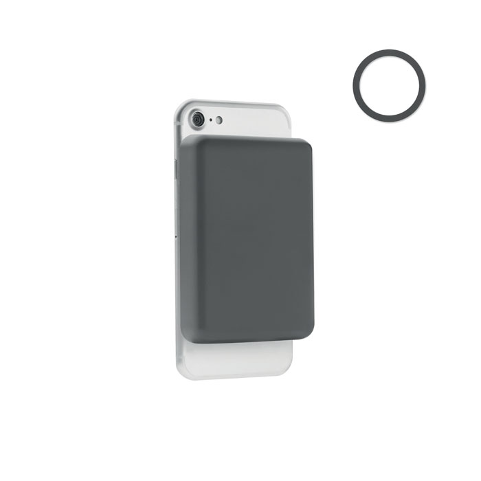 DOUBLETIC - Powerbank mit Ladestation 15W - steingrau