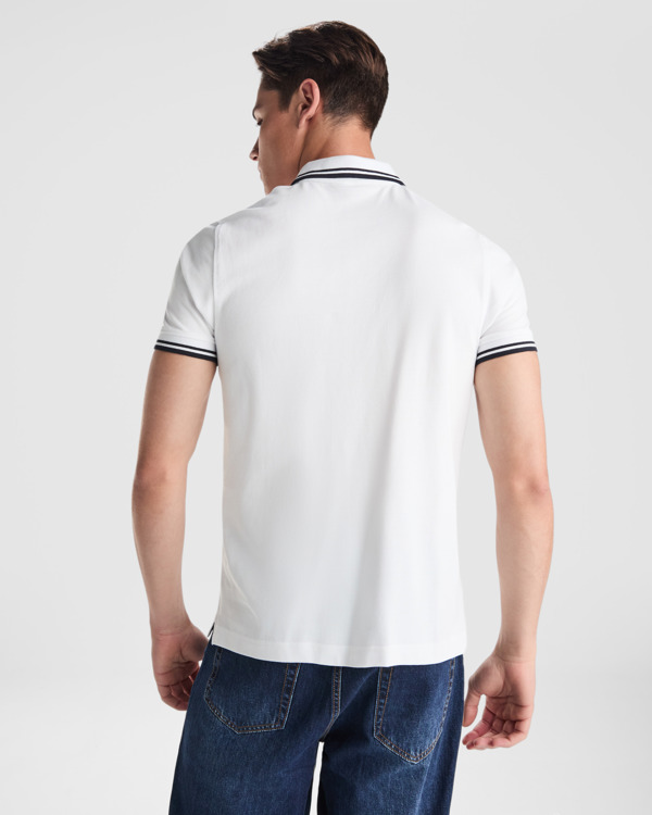 POLOSHIRT MONTREAL S/L NAVY BLUE/WHITE