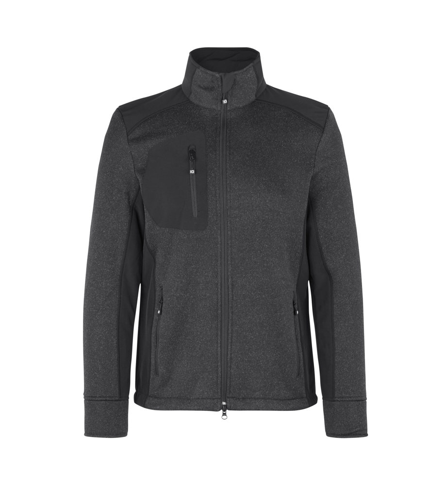 Cardigan | Strick-Fleece - Graphit meliert (C-230)