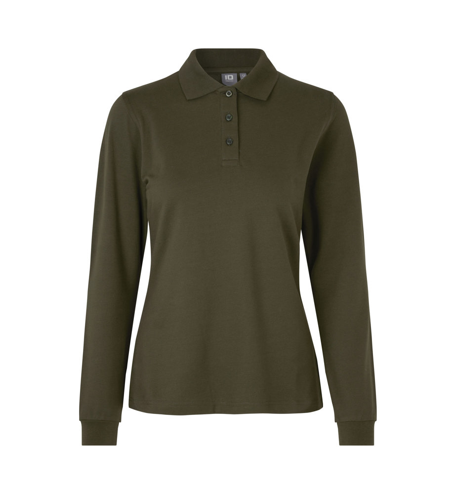 Langarm Poloshirt | Stretch | Damen - Oliv (C-570)