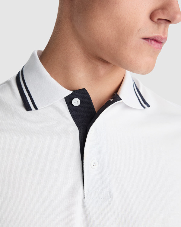 POLOSHIRT MONTREAL S/L NAVY BLUE/WHITE