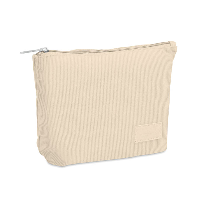 CORDY T - Kosmetiktasche Kord-Polyester - beige
