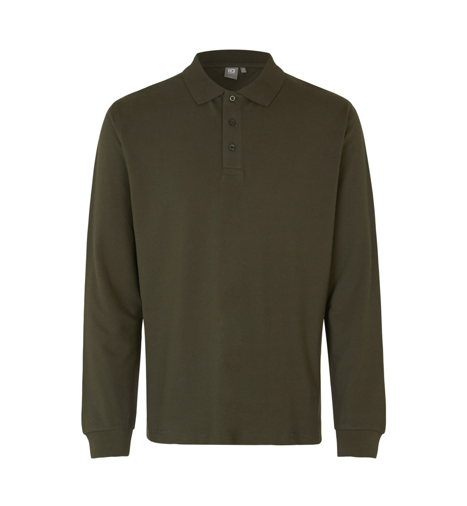 Langarm Poloshirt | Stretch - Oliv (C-570)
