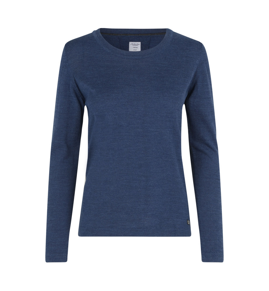 SEVEN SEAS The knit | o-neck | Damen - Blau meliert (C-716)