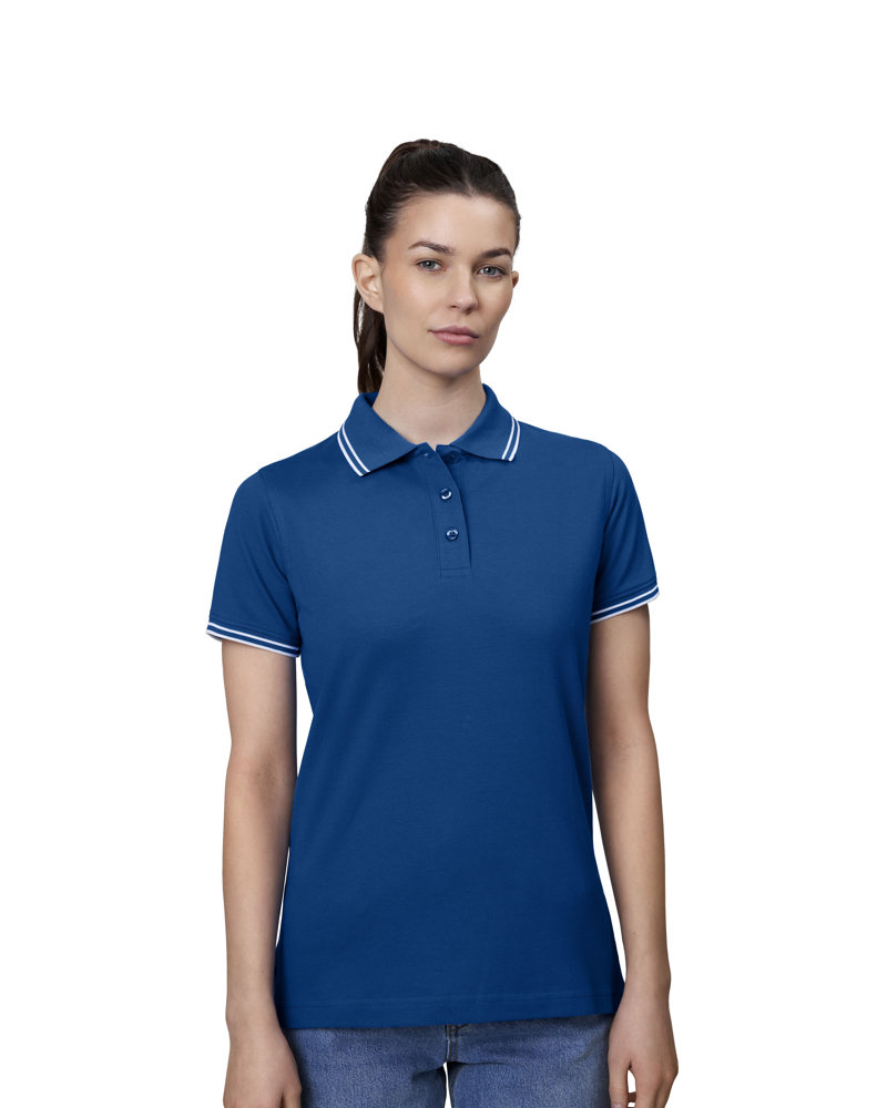 Kontrast Poloshirt | Stretch | Damen