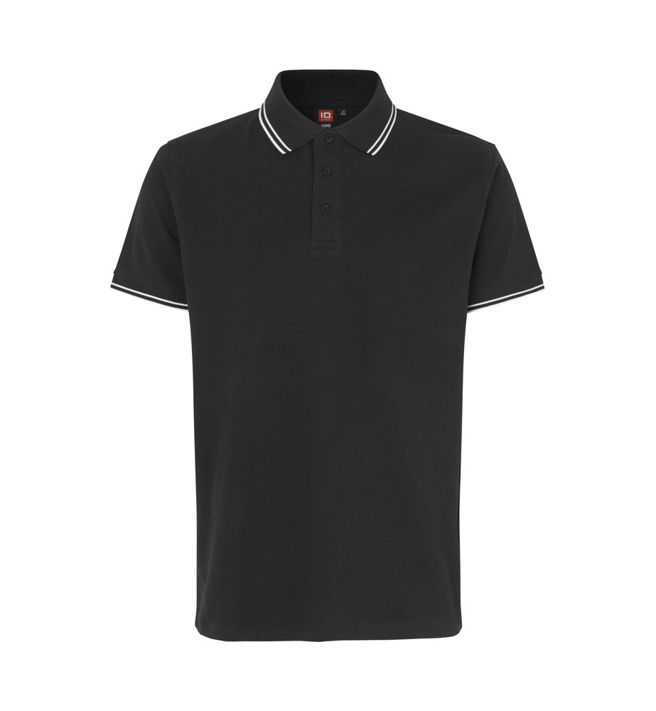 Kontrast Poloshirt | Stretch - Schwarz (C-900)